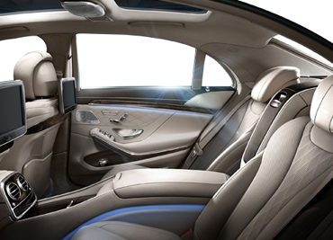 Luxury interior of Mercedes S550 sedan