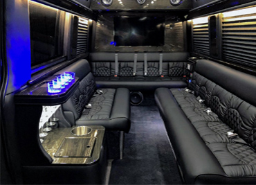 Luxury Mercedes Sprinter interior for private transportation